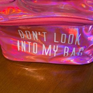 Don’t look into my bag! Holographic make up bag NWT